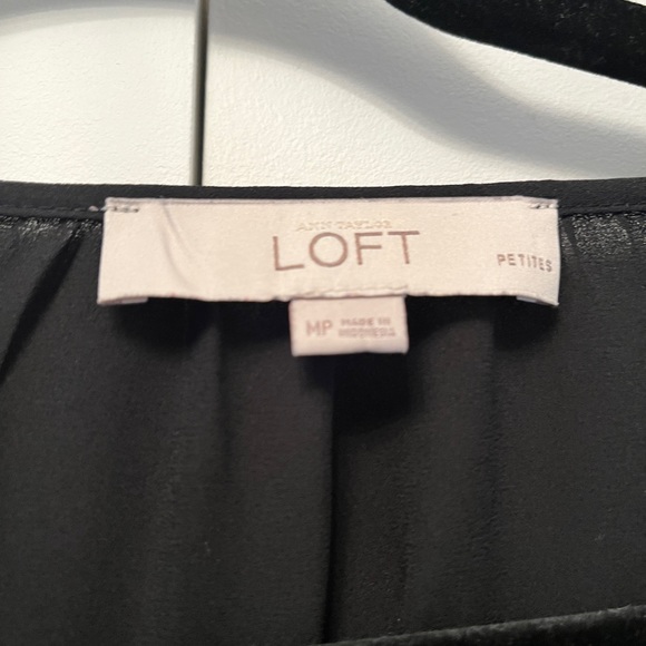 Loft Eyelet Long Sleeve Black Top - Picture 4 of 4